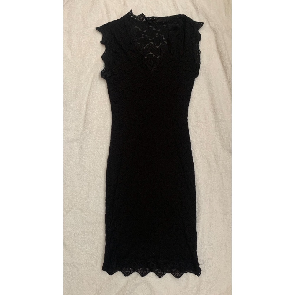 Little black dress, lace overlay
